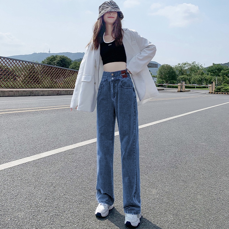 Quần Jeans Dài Ống Rộng Thời Trang Dành Cho Nữ