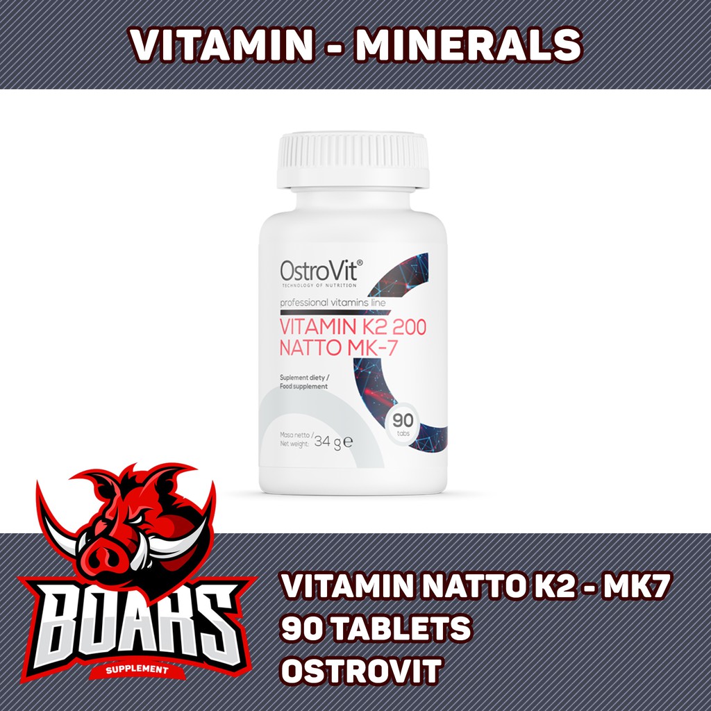 OSTROVIT K2 MK7 NATTO- Viên Bổ Sung Vitamin K2 200mg Giúp Săn Chắc Xương Khớp, Tổng Hợp Canxi hiệu quả (90 VIÊN)