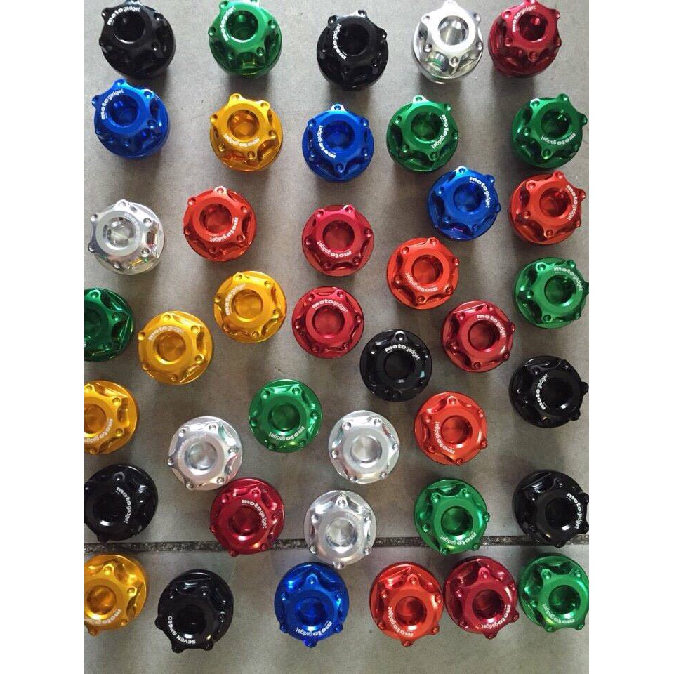 Ốc nắp nhớt nhôm kiểu vương miện màu - thailand