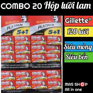 Combo 20 hộp lưỡi lam Gillette® (120 lưỡi) / Siêu mỏng - Siêu bền