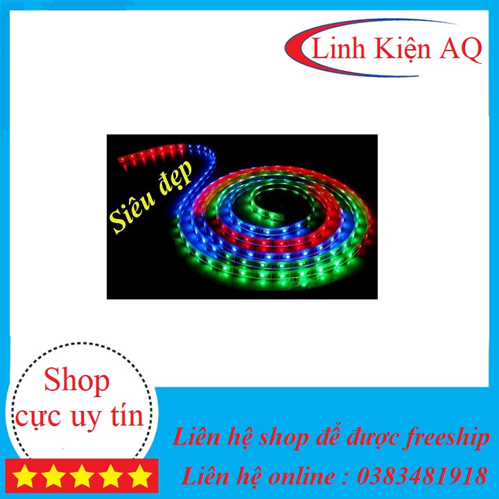 Led dây dán full màu 1903 nhây tự động - cuộn 5m bọc slicon chống nước