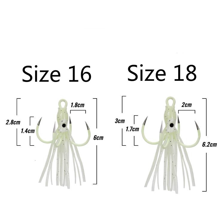Hộp 5 lưỡi câu cá bằng sắt hình bạch tuộc