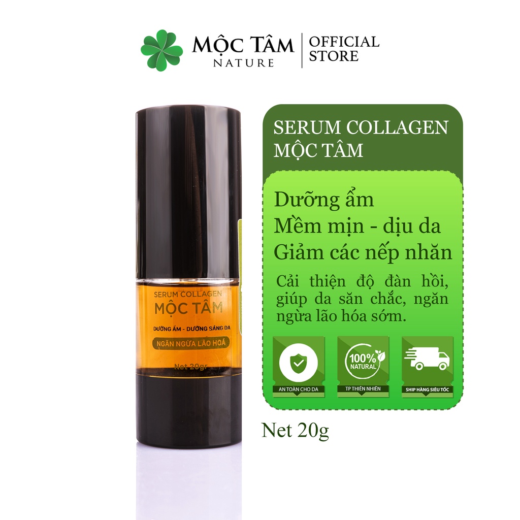 Serum Collagen Mộc Tâm 20g - Tăng Sinh Collagen elastin, Dưỡng Trắng Giảm Nám