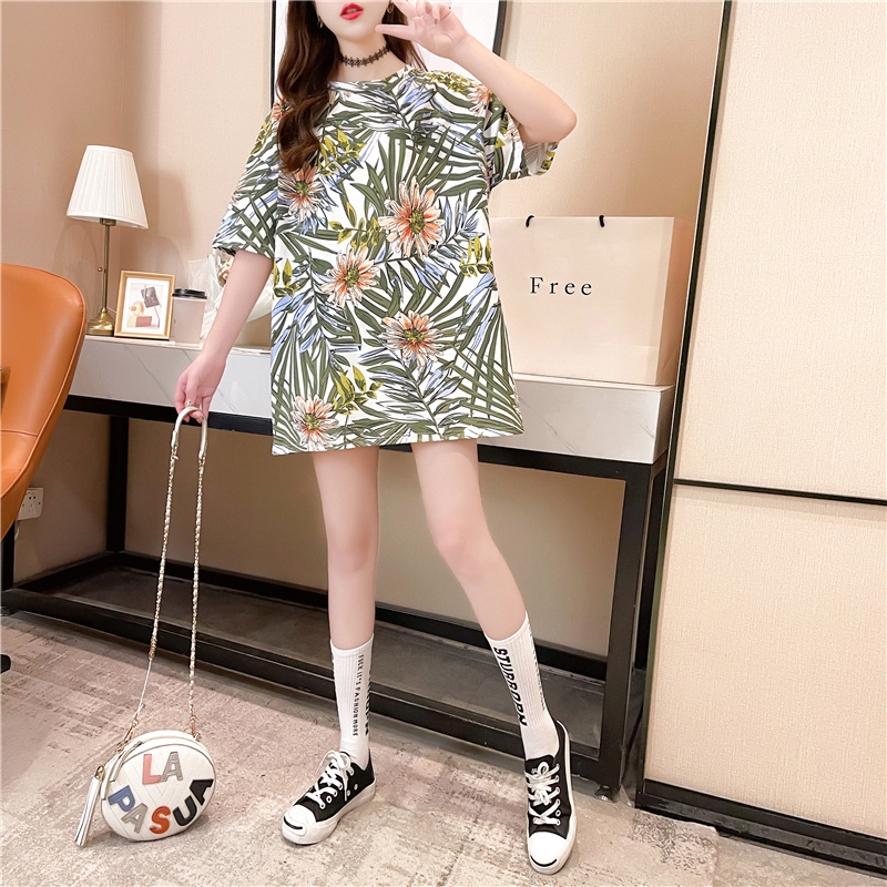 Short-sleeved T-shirt women's plus size 2021 summer new Korean style loose student clothes trend