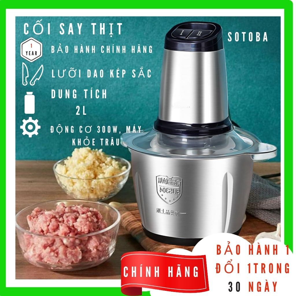 Máy xay thịt Sotoba - cối xay thịt đa năng cực khỏe chính hãng 4 lưỡi dao BH 12T - máy say thịt sinh tố [Loại 1]