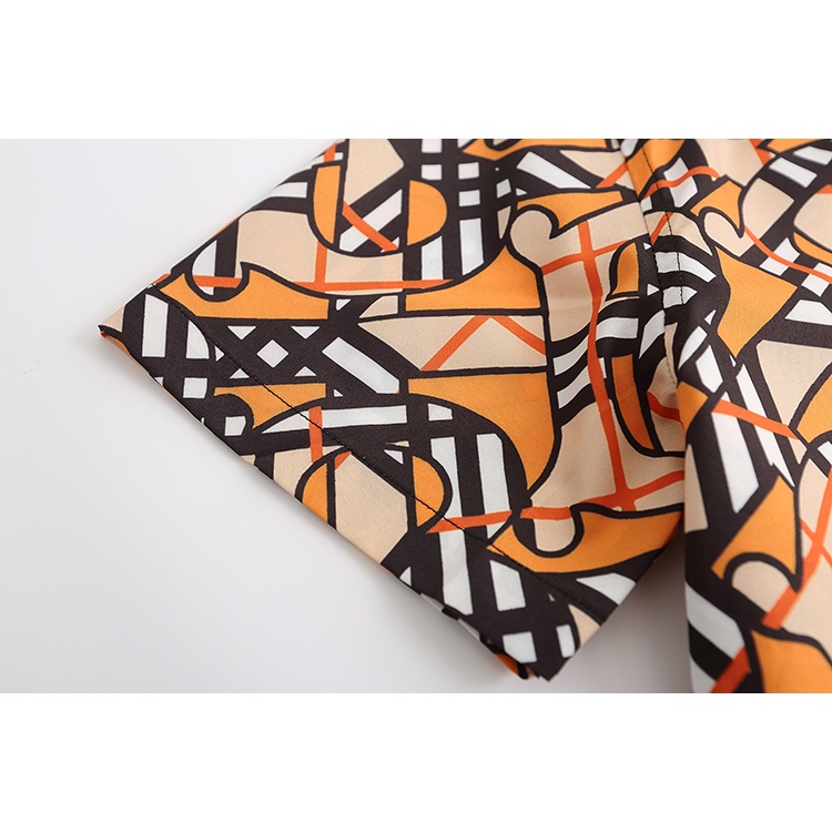 Burber * Eye Catch Áo Sơ Mi Tay Ngắn Thoải Mái Thời Trang Cổ Điển TB icon allover