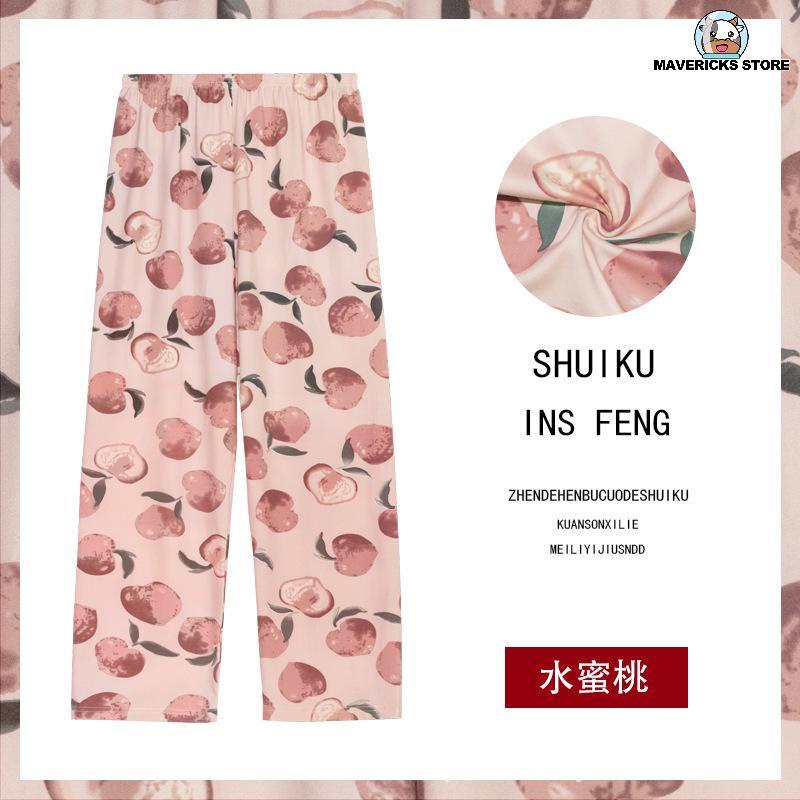Quần mặc nhà in hình gấu dâu tây dễ thương phong cách Hàn Quốc thời trang cho nữ
