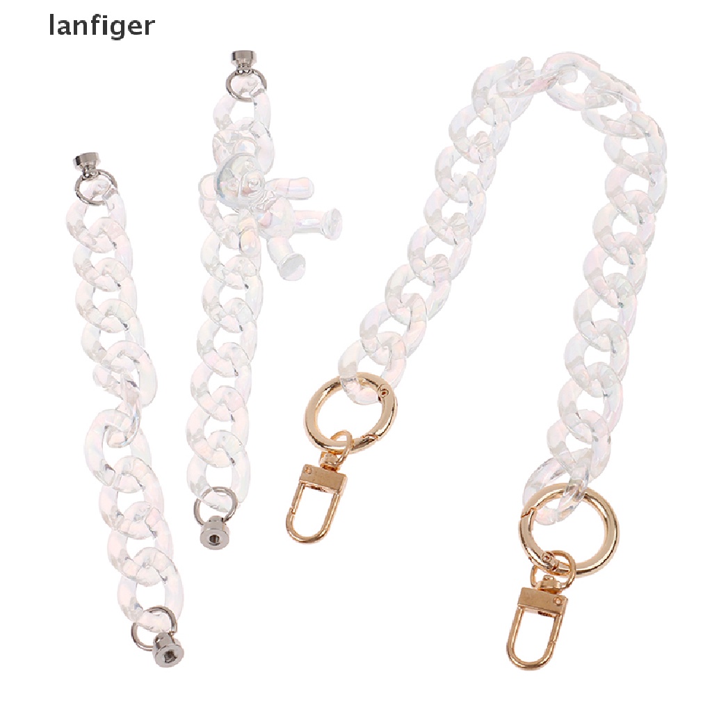 1 Dây Xích Acrylic Trong Suốt Hình Gấu Nhỏ Tự Trang Trí Ốp Điện Thoại