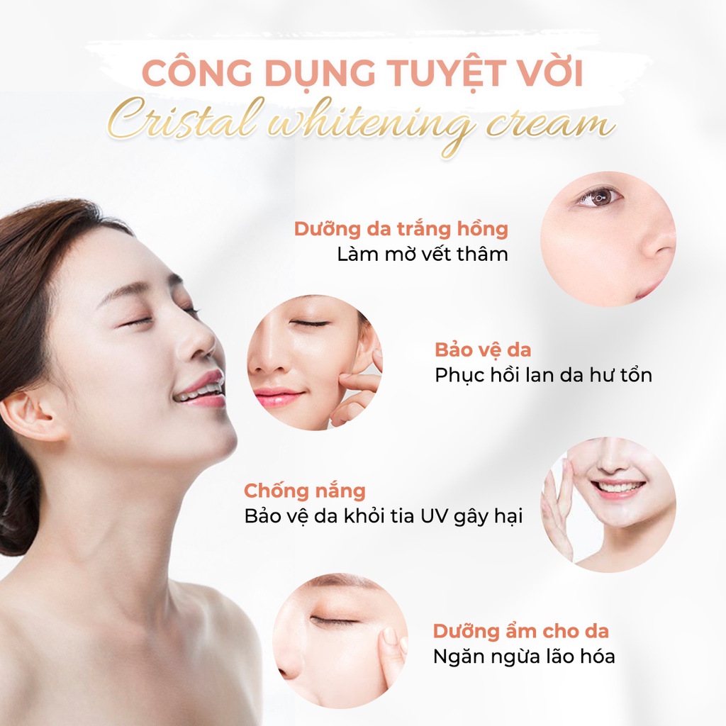 Kem Dưỡng Trắng Da Mặt Crystal Whitening Cream Oriskin, Giúp Làm Trắng Da