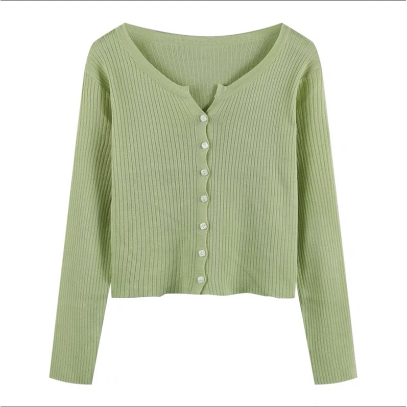 Cadigan cổ V cúc vuông siêu xinh