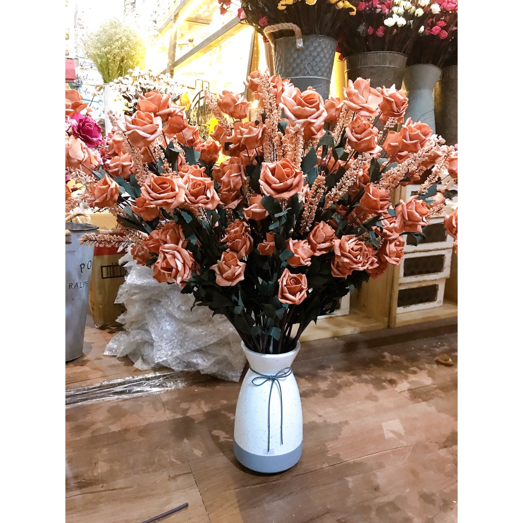 HOA HỒNG GIẢ CÀNH LỚN - TRANG TRÍ NHÀ