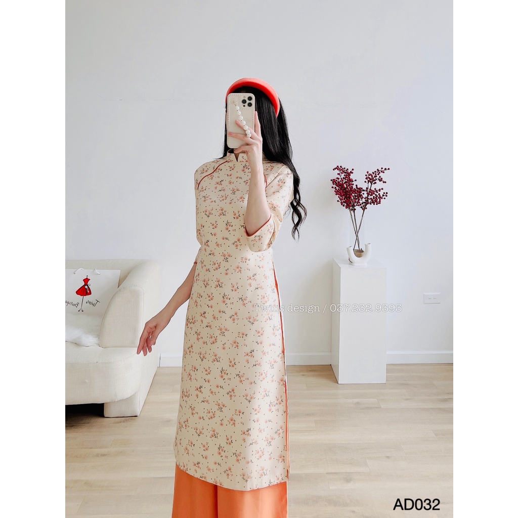 Áo Dài Cách Tân Nhung Tex Hoa Nhí Dáng Suông - AD032 (CÓ KÈM QUẦN + TOÀN BỘ LÀ ẢNH THẬT) | BigBuy360 - bigbuy360.vn