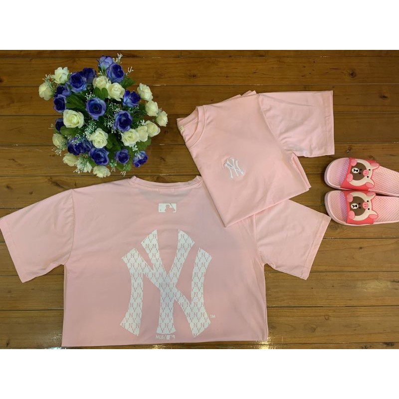 Áo thun Unisex MLB  Basic tay lỡ  phông trơn nam nữ tay lỡ oversize phom rộng áo ny
