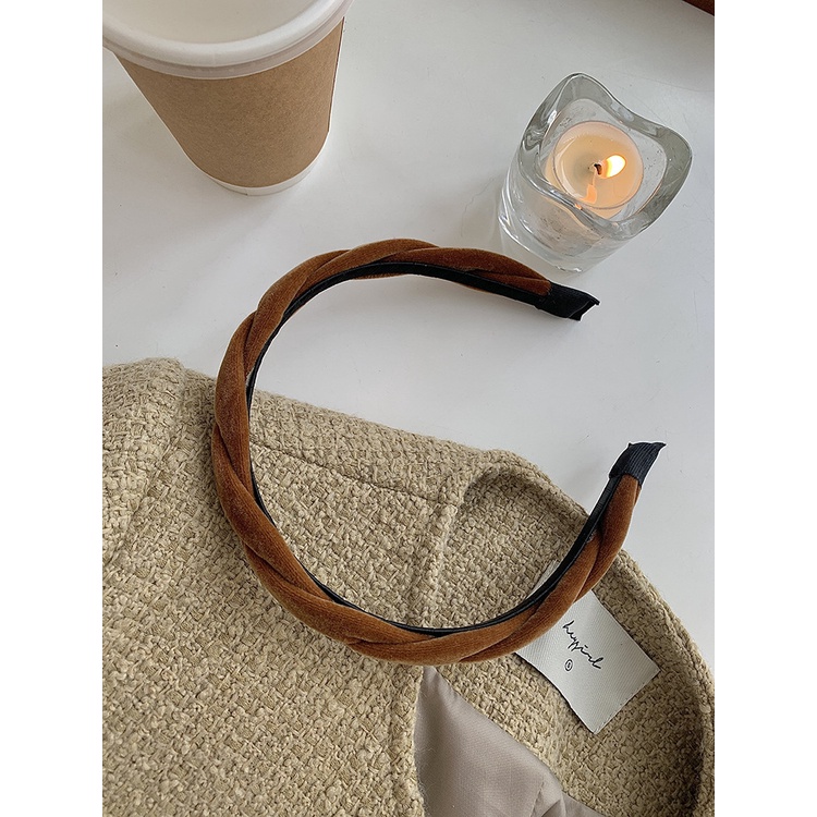 Băng Đô Cài Tóc Mỏng Bằng Da Lộn Phong Cách Pháp Cổ Điển Thời Trang 2022 Cho Nữ