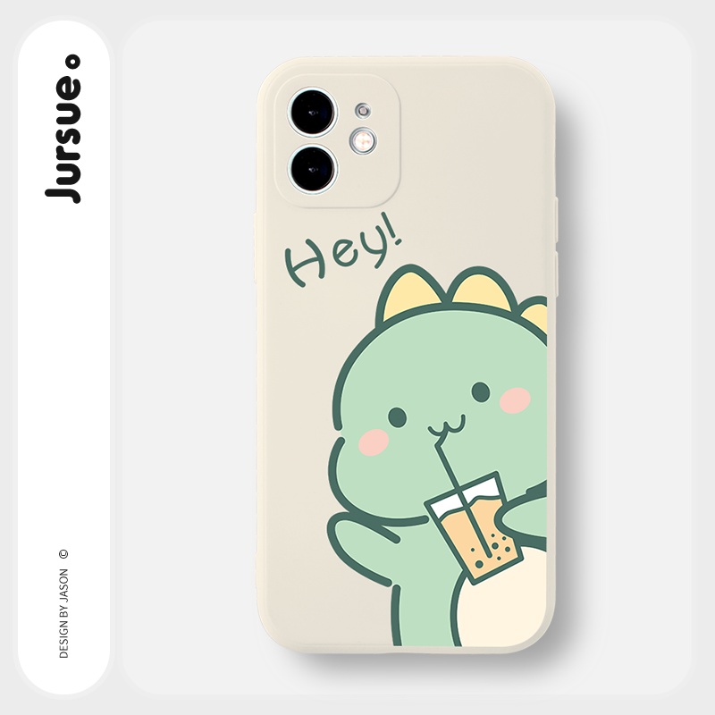 Ốp lưng JURSUE mềm hoạt hình cặp đôi dễ thương đẹp cho iPhone 13 12 11 Pro Max SE 2020 X XR XS ip 8 7 6 6S Plus kute Y11