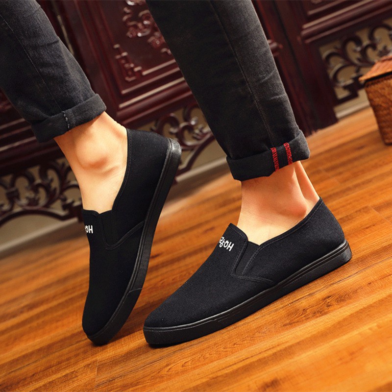 Giày Lười Nam Đen Kiểu Dáng Hàn Quốc