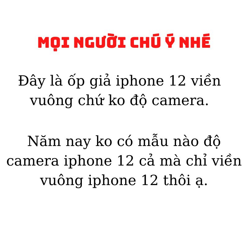 Ốp lưng iphone viền si cạnh vuông full mã iphone 6 đến 12 promax