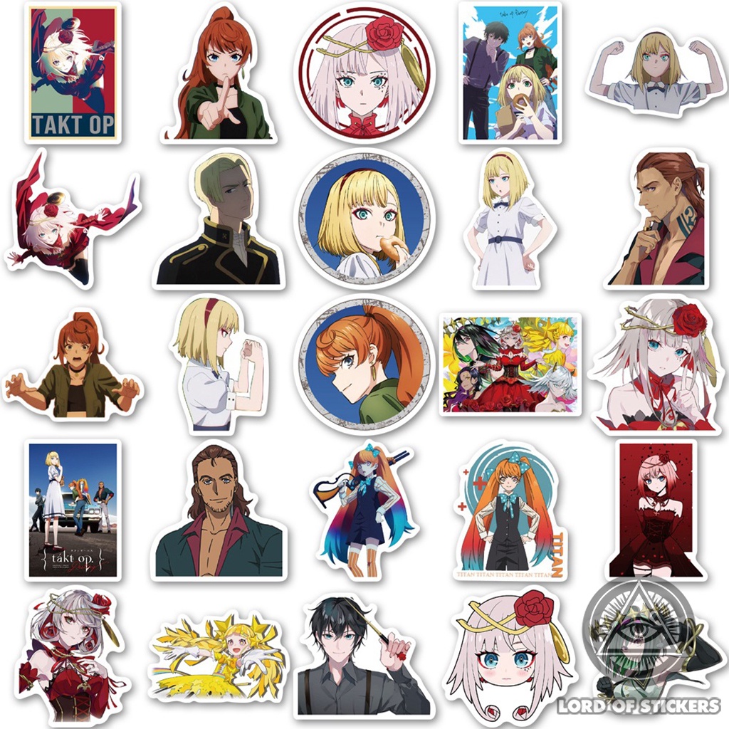 Set 50 Hình Dán Takt Op Destiny Sticker Anime Manga Game Chống Thấm Nước Trang Trí Mũ Bảo Hiểm, Laptop, Ván Trượt, Vali