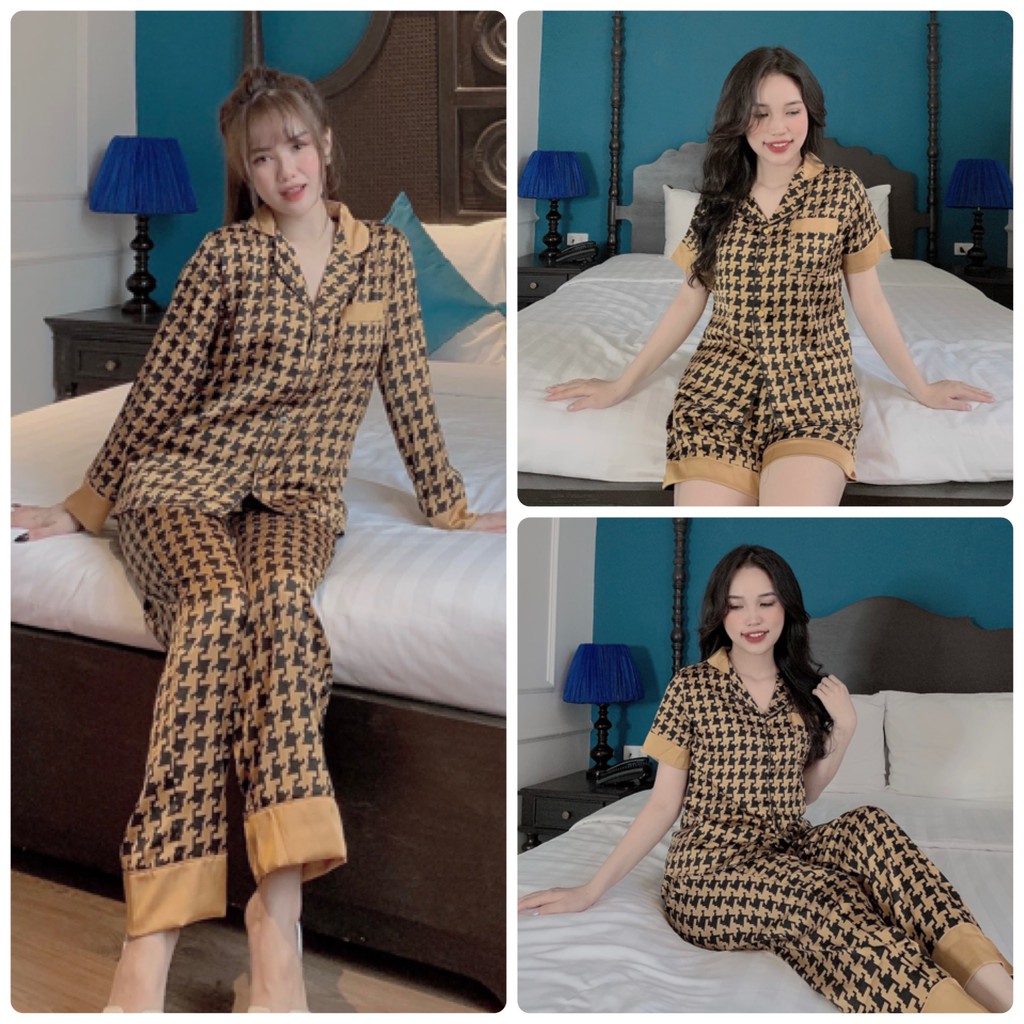 Đồ Bộ Pijama - Bộ Ngủ Lụa Họa Tiết Sang Chảnh [FREE SHIP]