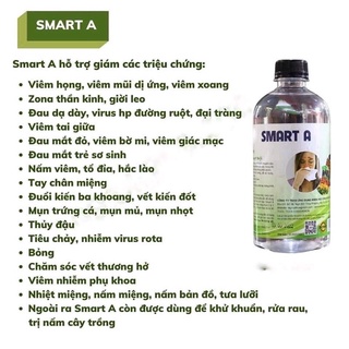 ĐẠI LÝ PHÂN PHỐI CHÍNH HÃNG Nước Anolyte - Nước A - Dung dịch sát khuẩn Anolyte - Smart A - chai 500ml