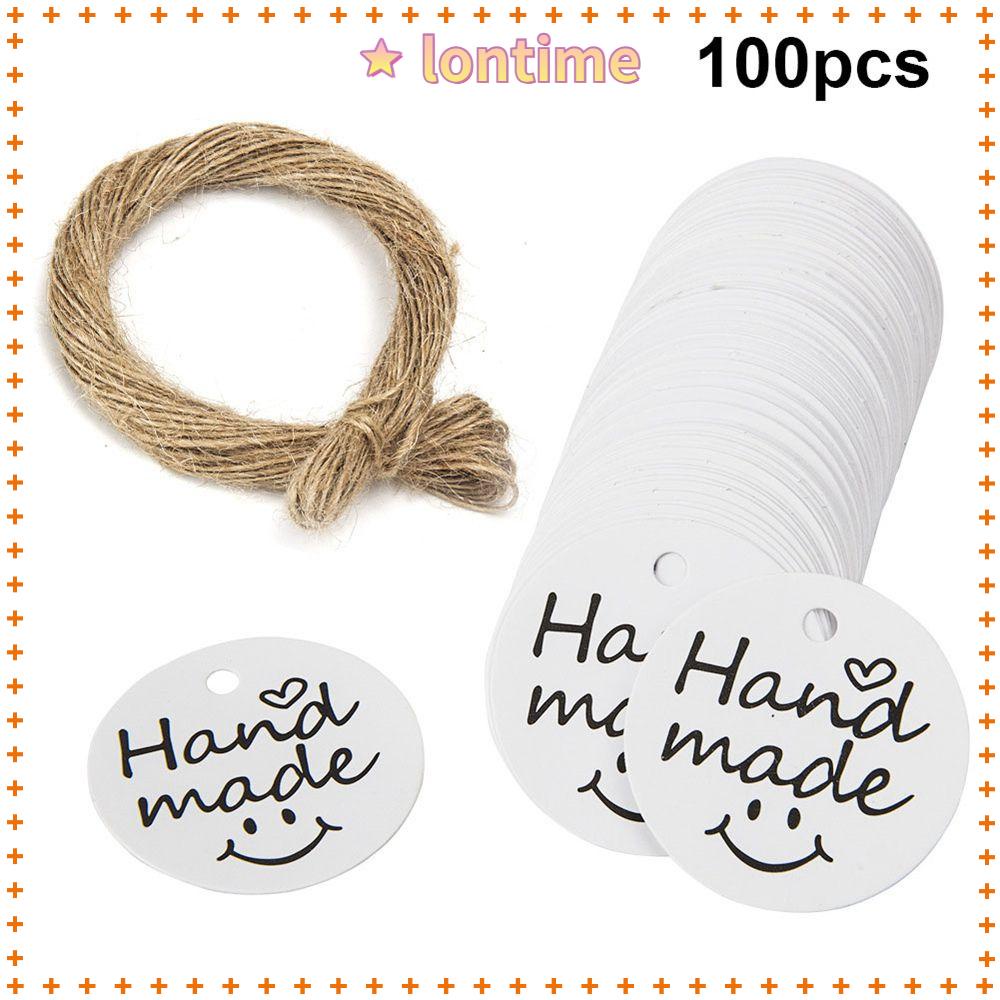 Set 100 thẻ quà bằng giấy kraft/dây dùng làm quà đám cưới