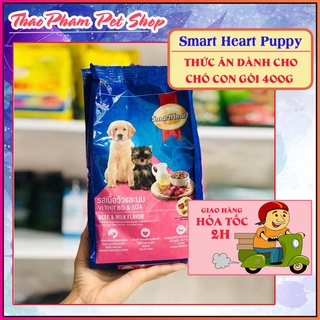 Thức ăn cho chó nhỏ Smart heart 400g vị thịt bò và sữa
