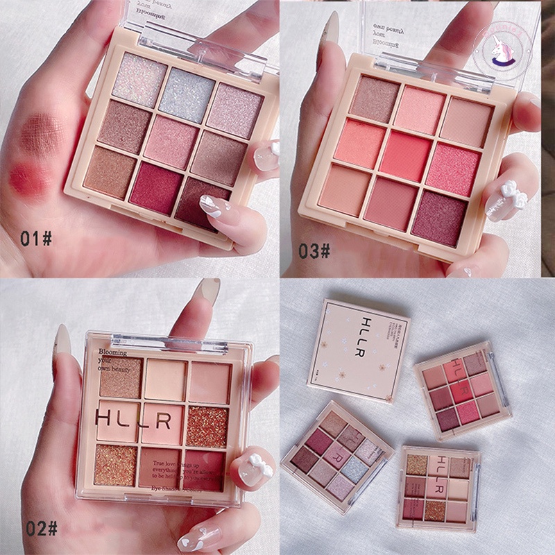 Bảng Phấn Mắt 9 Màu Lì Và Nhũ Lấp Lánh Lâu Trôi Cho Nữ