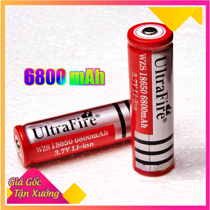 [6800 mAh] Pin sạc 18650 ULTRAFIRE 3.7v Dung Lượng Cao Và Có Thể Sạc