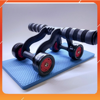 Con lăn tập cơ bụng 4 bánh + Tặng kèm thảm gối
