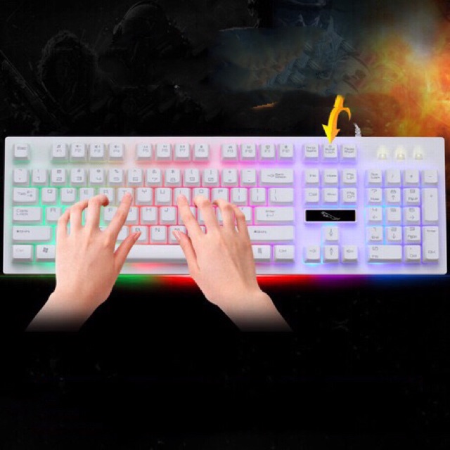 Bộ BÀN PHÍM giả cơ và CHUỘT G20 SUPER PRO NEW 2019 CHUYÊN GAME ĐÈN LED 7 MÀU DƯỚI PHÍM SIÊU ĐẸP
