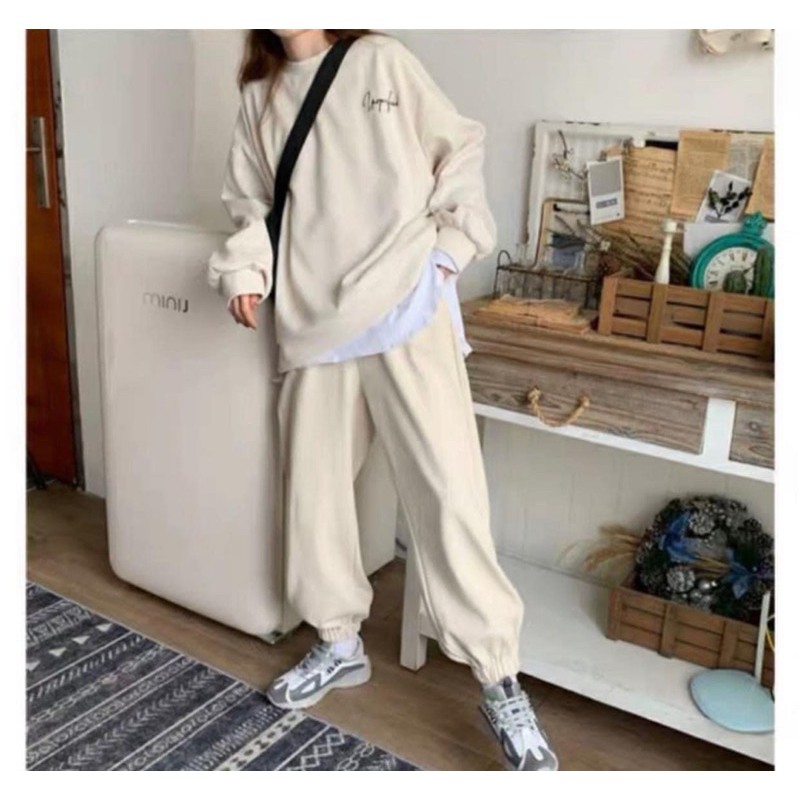 Bộ áo nỉ in chữ quần boom siêu xinh(kèm ảnh thật) | BigBuy360 - bigbuy360.vn