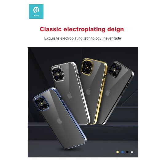 Ốp lưng Devia trong viền màu iPhone 12 Mini/ 12/ 12 Pro/ 12 Pro Max Chính hãng siêu đẹp