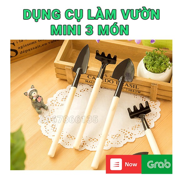 Bộ dụng cụ làm vườn mini 3 món/ Bộ dụng cụ trồng cây mini tiện ích