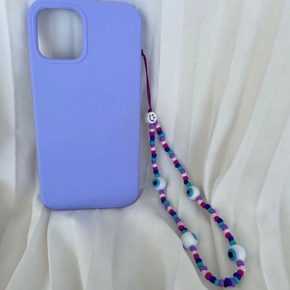 Dây Đeo Điện Thoại Xâu Hạt Acrylic Thủ Công Hình Mặt Cười Mắt Quỷ Thời Trang