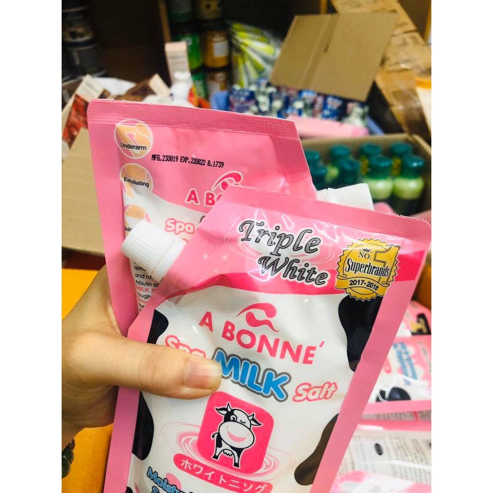 Muối tắm sữa bò tẩy tế bào chết tẩy da chết A Bonne Spa Milk Salt 50gr