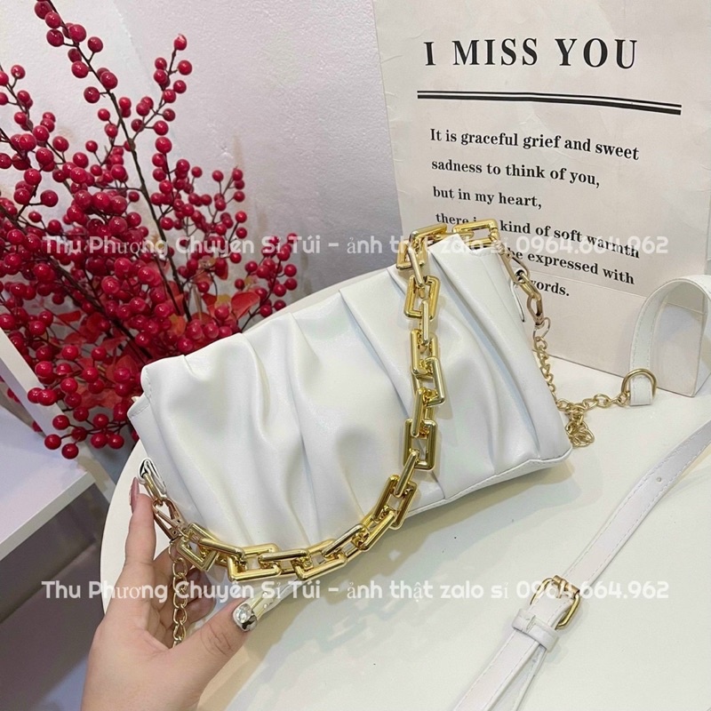 Túi Kẹp Nách Rúm Dây Xích Vuông Kèm Dây Đeo Chéo Hottrend