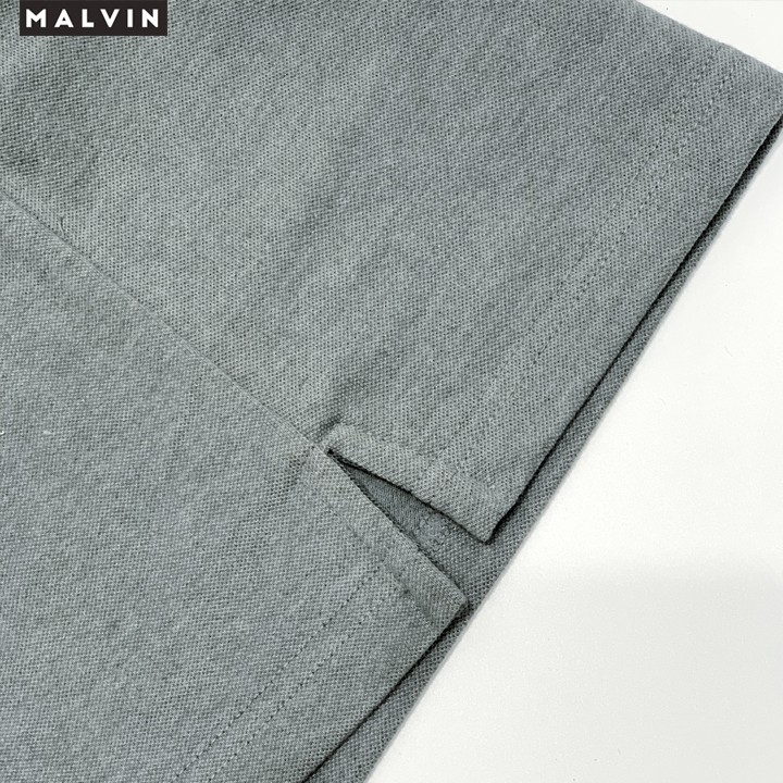 Áo Polo Nam Màu Xám Chì có cổ BASIC vải cotton cá sấu chất đẹp cao cấp Malvin Official MALP002