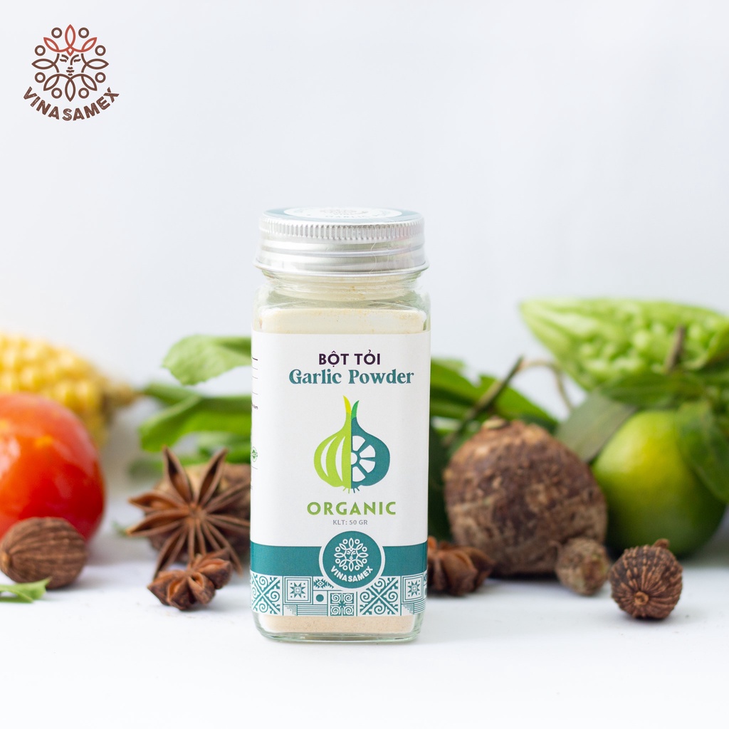 Bột tỏi hữu cơ Vinasamex, bột gia vị thảo mộc nấu ăn cho bé - Mint ăn dặm