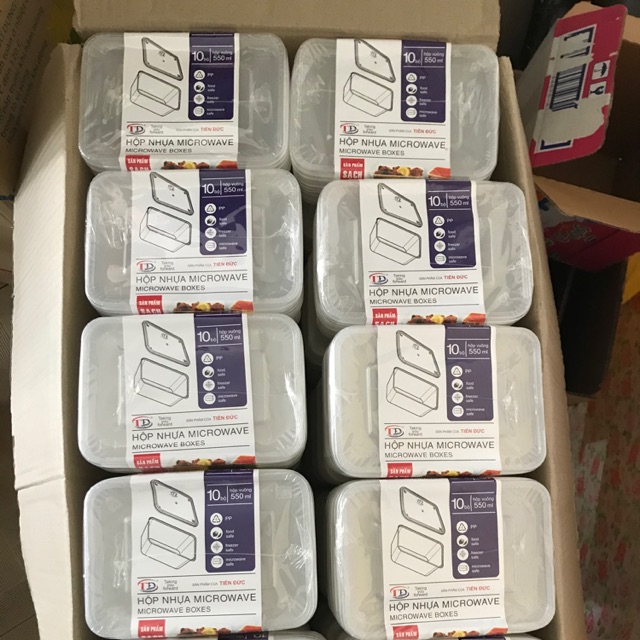 [ XẢ KHO] Hộp nhựa chữ nhật đựng thức ăn, hộp nhựa đựng thực phẩm 550 ml - Set 50c | BigBuy360 - bigbuy360.vn