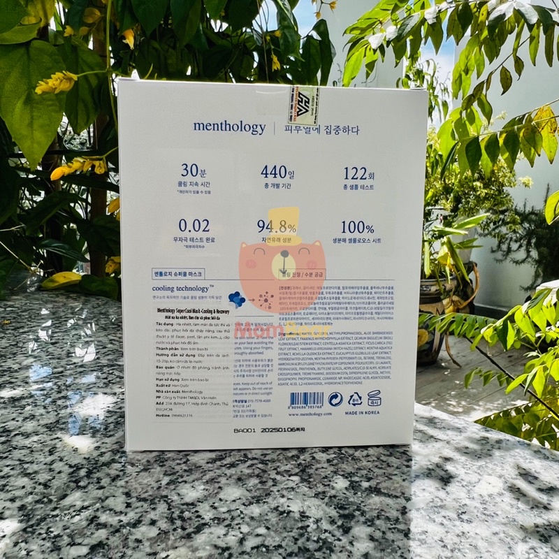 Mặt Nạ Làm Lạnh Tê Mát Da Menthology Super Cool Mask 25ml