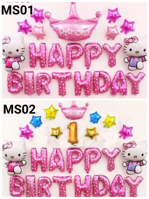 FREESHIP 99K TOÀN QUỐC_Set bóng sinh nhật- kitty