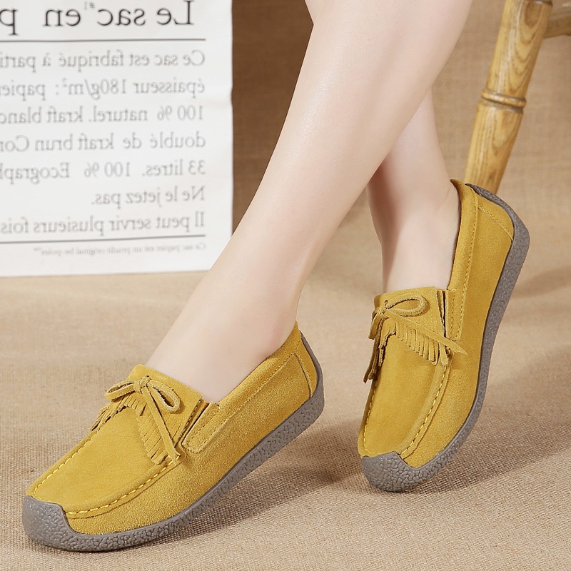 Giày lười da lộn trẻ trung size 35-42 với 6 màu xinh xắn tùy chọn dành cho phái nữ