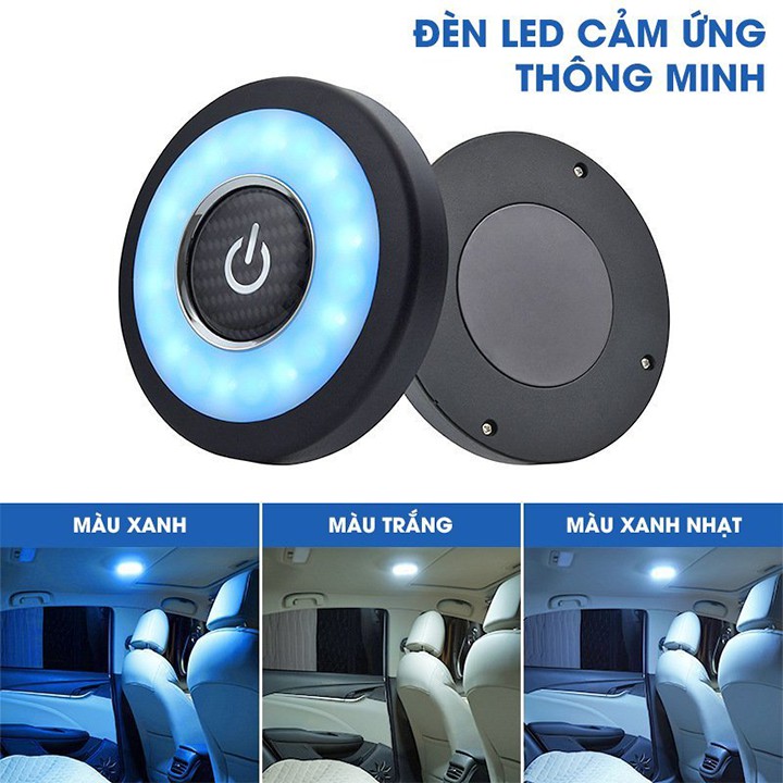 Đèn Led Ốp Trần Ô Tô 3 Chế Độ Ánh Sáng Sử Dụng Cổng Sạc USB Sạc Đèn Với 3 Màu Sắc Trắng Xanh Vàng Tùy Chỉnh