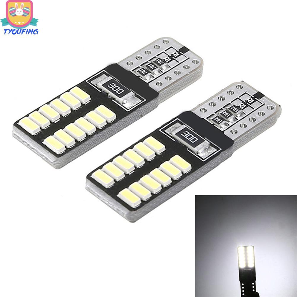 Set 2 Đèn Led T10 Smd3014 24 Bóng 6000k 12v Dc Chuyên Dụng Cho Xe Hơi