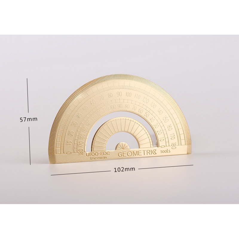 Thước Đo Góc Tam Giác Hình Bán Nguyệt Bằng Đồng Thau Dày 2mm