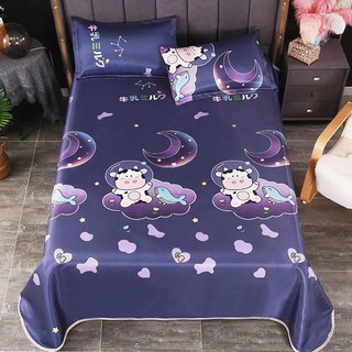 Ga Giường Vải Lụa Lạnh Bộ 3 Món , Ga Trải Giường Lụa Lạnh