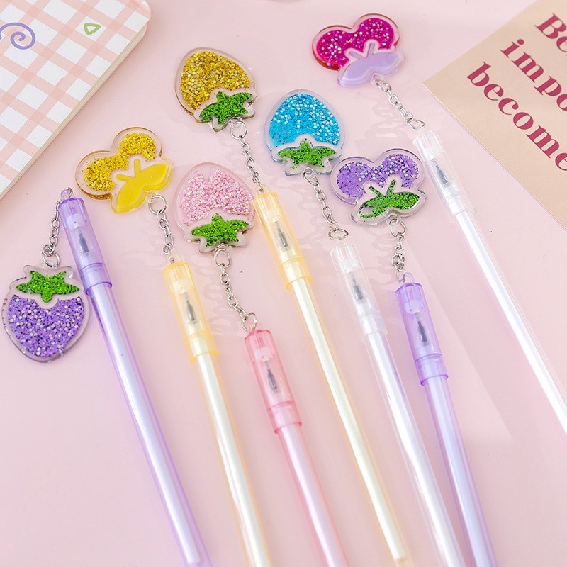 Bút bi nước móc quả dâu lấp lánh