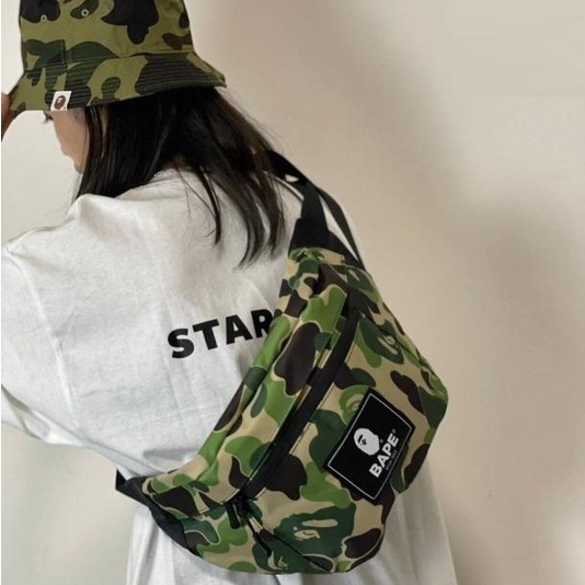 Túi đeo chéo Camo Bape SS2022,Túi đeo ngực Bape Bag camo, vải Canvas chống nước DuSo.LuxuryStreetwear