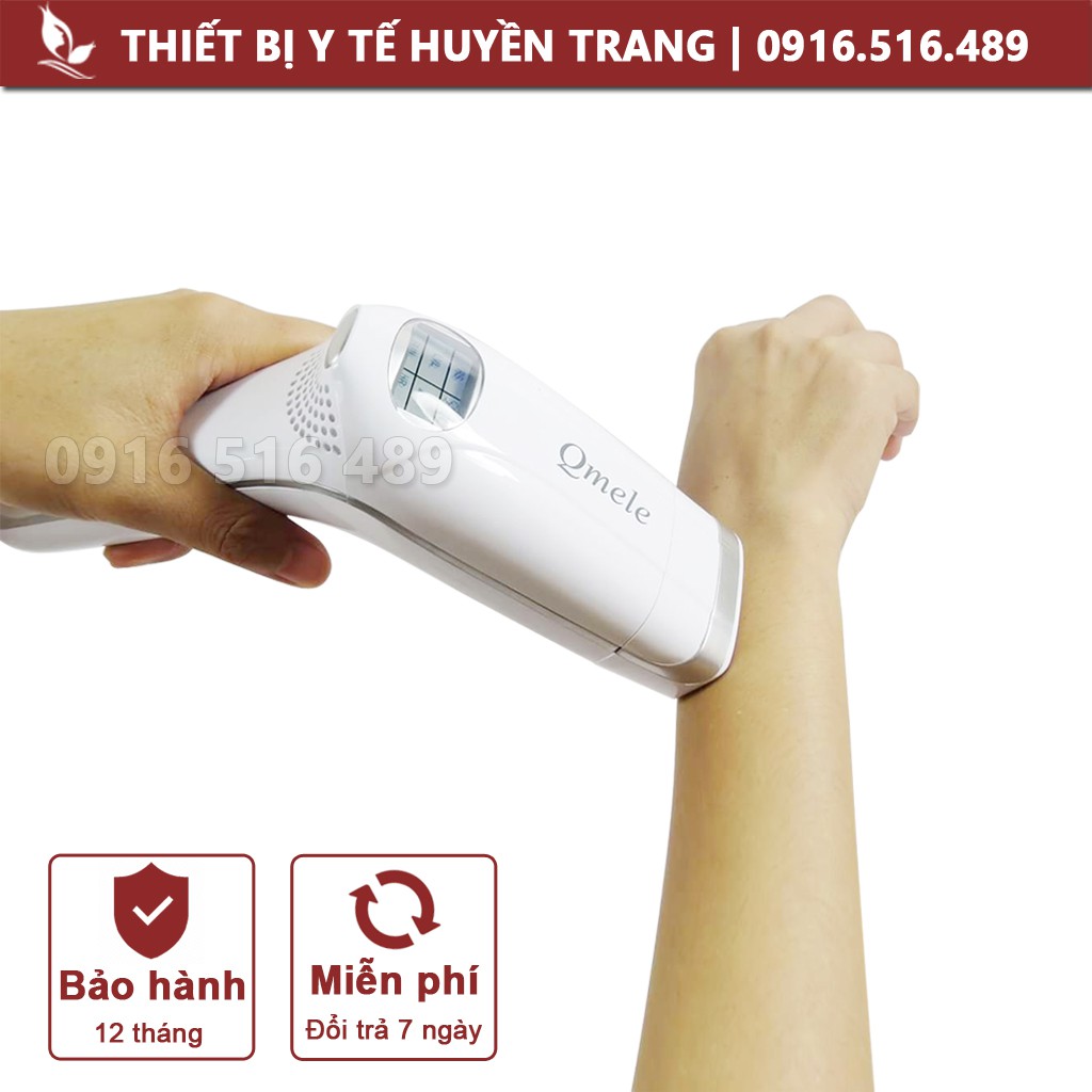 Máy Triệt Lông Mini Tẩy Lông Vĩnh Viễn Qmele IPL Chính Hãng 500.000 Xung Tẩy Lông Mặt, Nách, Bikini, Vùng Kín