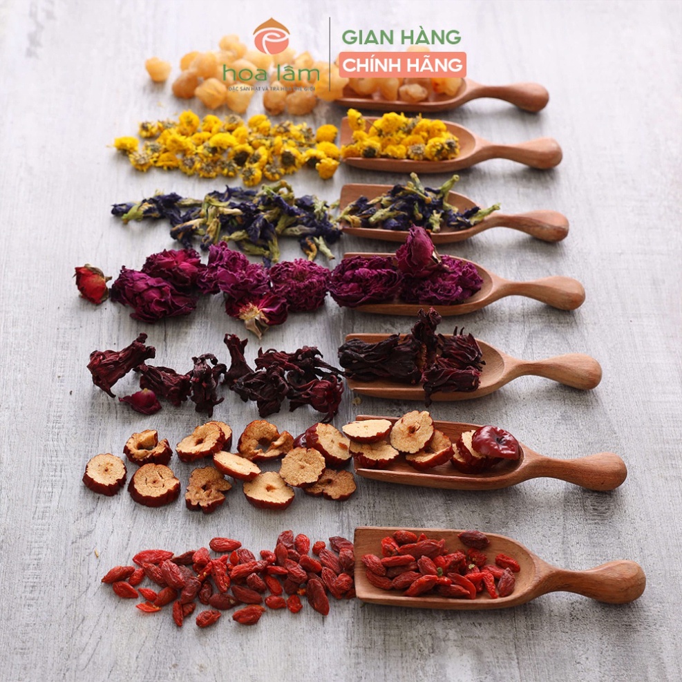 Trà hoa làm đẹp Hoa Lâm sấy lạnh giữ nguyên hương vị giúp giảm stress, detox, dưỡng da 150gr